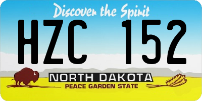 ND license plate HZC152