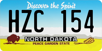 ND license plate HZC154