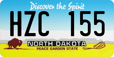 ND license plate HZC155