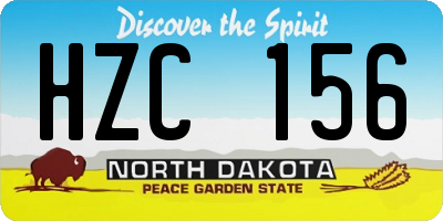 ND license plate HZC156
