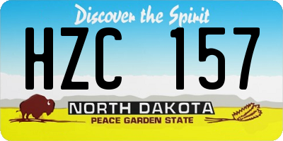 ND license plate HZC157