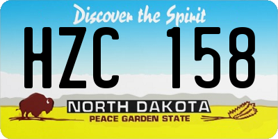 ND license plate HZC158