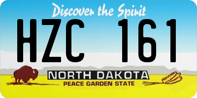 ND license plate HZC161