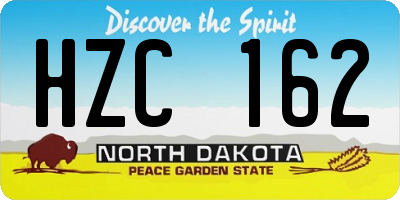 ND license plate HZC162