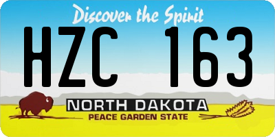 ND license plate HZC163
