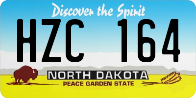 ND license plate HZC164
