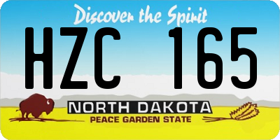 ND license plate HZC165