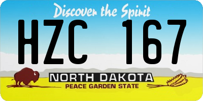 ND license plate HZC167