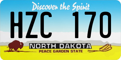 ND license plate HZC170