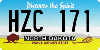 ND license plate HZC171