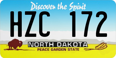 ND license plate HZC172