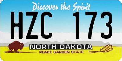 ND license plate HZC173