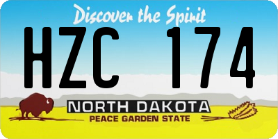 ND license plate HZC174