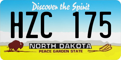 ND license plate HZC175