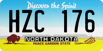 ND license plate HZC176