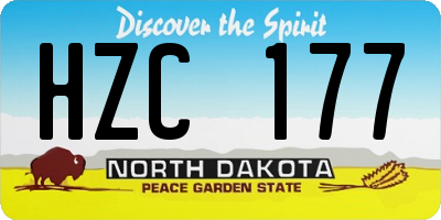 ND license plate HZC177