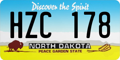 ND license plate HZC178