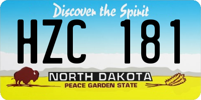 ND license plate HZC181