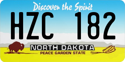 ND license plate HZC182