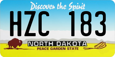 ND license plate HZC183