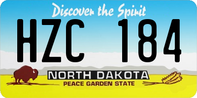 ND license plate HZC184