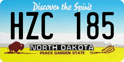 ND license plate HZC185