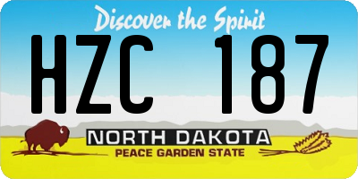 ND license plate HZC187