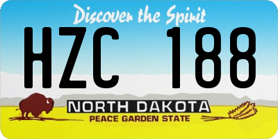 ND license plate HZC188