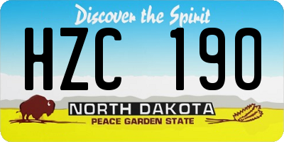 ND license plate HZC190