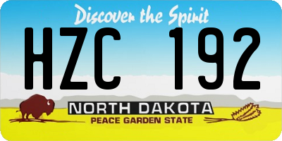 ND license plate HZC192