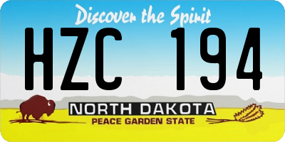 ND license plate HZC194
