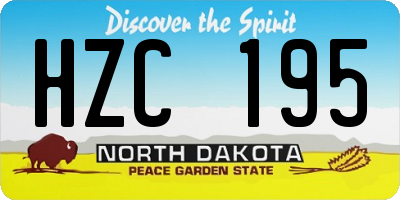 ND license plate HZC195