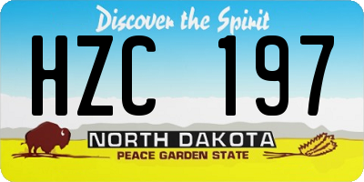 ND license plate HZC197