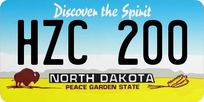 ND license plate HZC200