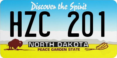 ND license plate HZC201
