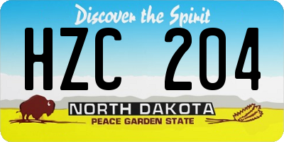 ND license plate HZC204