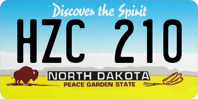 ND license plate HZC210