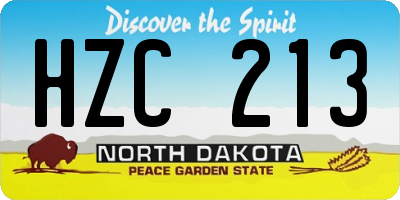 ND license plate HZC213
