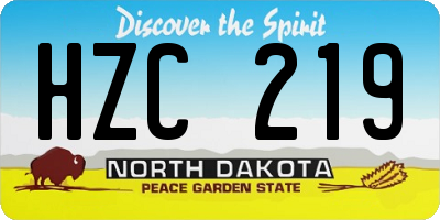 ND license plate HZC219