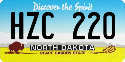 ND license plate HZC220