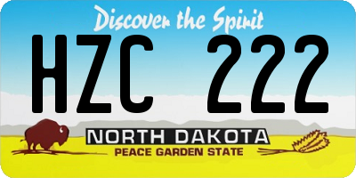 ND license plate HZC222