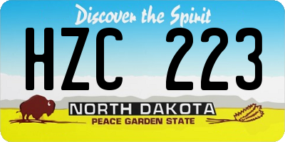 ND license plate HZC223