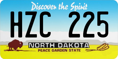 ND license plate HZC225