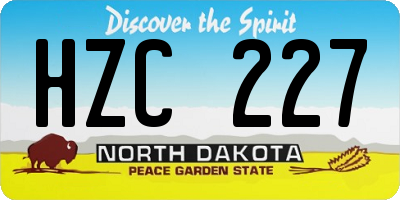 ND license plate HZC227