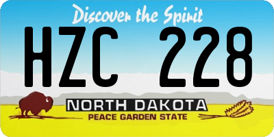 ND license plate HZC228