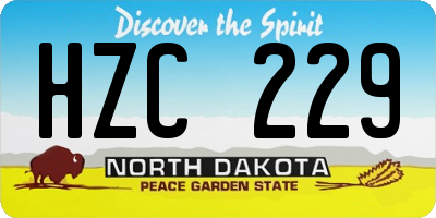 ND license plate HZC229