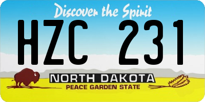 ND license plate HZC231