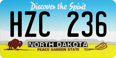 ND license plate HZC236