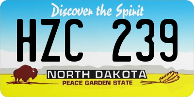 ND license plate HZC239