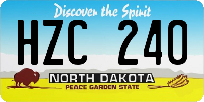 ND license plate HZC240